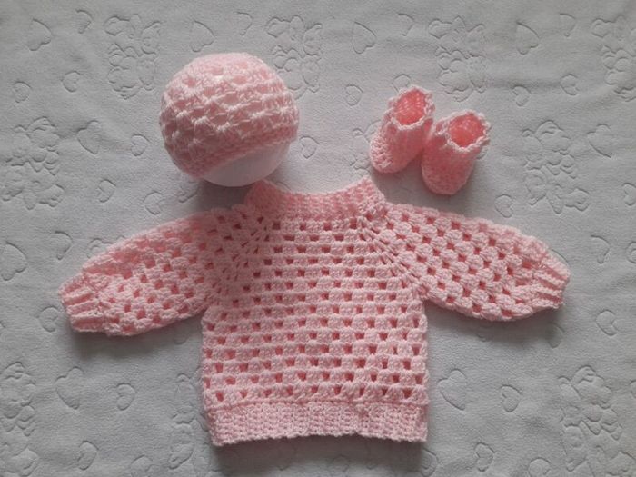 Handmade baby cardigan set 0-3 months