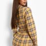 BNWT Boohoo Rouched Fitted Check Shirt Dress Mustard size UK12 EU40 Postage included Image 2