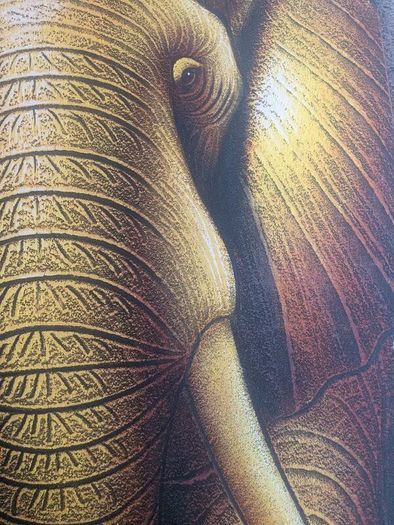 Golden elephant acrilic painting