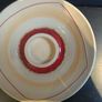 Fabulous Thomas Diem Contemporary Ceramics Cream and Red Large Candle Holder/Plate Image 4