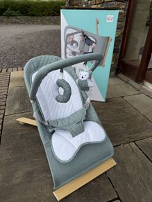 Nested Gravity Wooden Baby Bouncer Sage Green