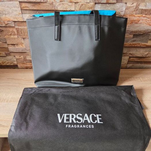 Brand New Versace fragrance women large black tote bag