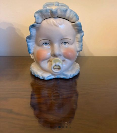 Vintage Baby Head Ceramic Container