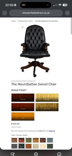 Vintage Chesterfield Leather Captains Chairs