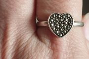 925 Sterling Silver Marcasite Ring.