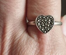 925 Sterling Silver Marcasite Ring.
