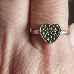 925 Sterling Silver Marcasite Ring.