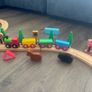 Wooden Toy Train Set, track, animals, train - free postage Image 2