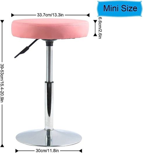 PU Leather Round Barber Shop Stool Height Adjustable Swivel Workshop Barber Shop Home Kitchen Short Bar Stools without Backrest Stool Small (FREE SHIPPING)
