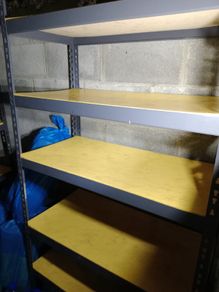 Heavy duty metal shelving units x 6