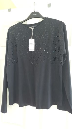 NEXT Black Sequins Top. Size 16. New