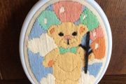 Vintage Teddy bear tapestry Oval wall hanging nursery cottagecore