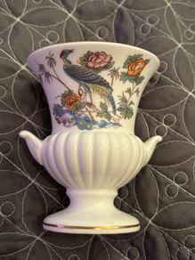 Vintage Wedgwood Bone China Kutani Crane Mini Bud Vase