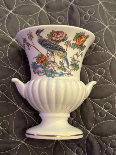 Vintage Wedgwood Bone China Kutani Crane Mini Bud Vase