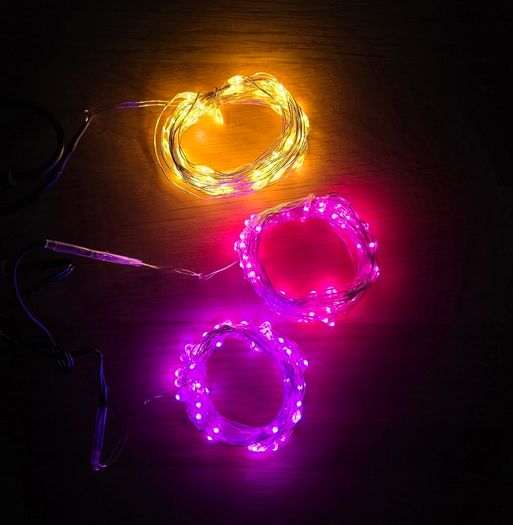 Fairy lights - USB connection - Pink, purple and warm white
