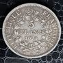 1874  France  5 Francs Hercule 3rd republic Silver coin Image 4
