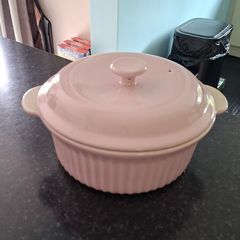 Pink small casserole dish
