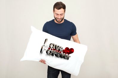 Love Forever Text Printed Pillowcase Bedroom Home Decor Great Gift Present