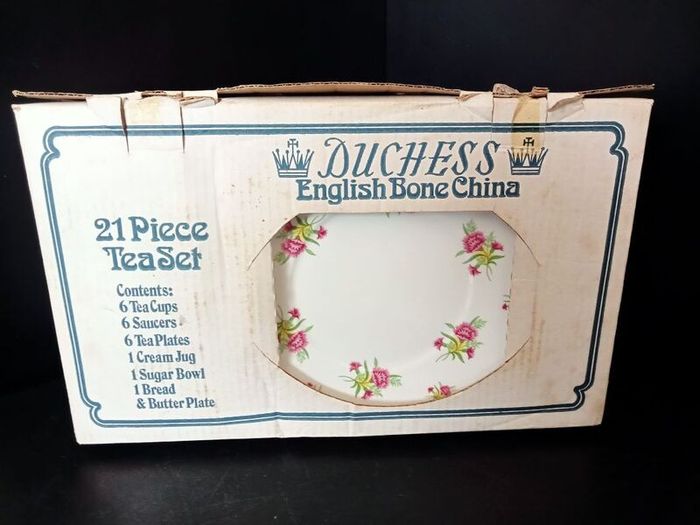 NEW Boxed Duchess English Bone China 21 Ps Tea Set "Carnation"