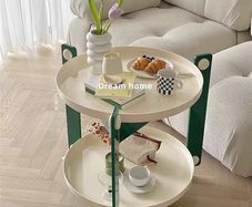 Cute round side table with wheels