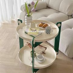 Cute round side table with wheels