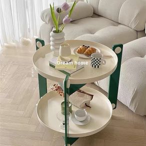 Cute round side table with wheels