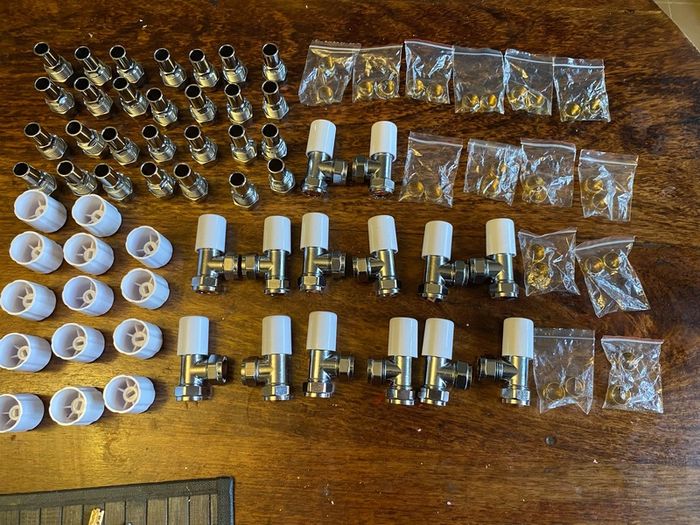 New EPH Radiator 15mm Lock shield Valves & Fittings