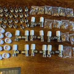 New EPH Radiator 15mm Lock shield Valves & Fittings