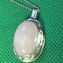 Handmade sterling silver and rose quartz pendant on 18inch chain Image 2