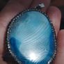 Pendant made of 925 silver and blue agate. Image 2
