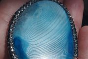 Pendant made of 925 silver and blue agate.
