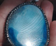 Pendant made of 925 silver and blue agate.