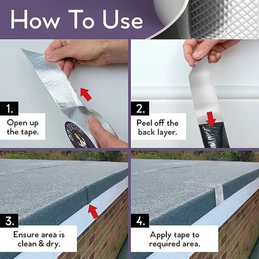 DIY Doctor Butyl Tape - Outdoor Use - Roof Sealant - Waterproof tape for Leaks - Repair Tape - Aluminium Foil 50mm x 5m
