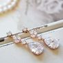 Vintage Stye Crystal Dangle Rose Gold Earrings Image 2