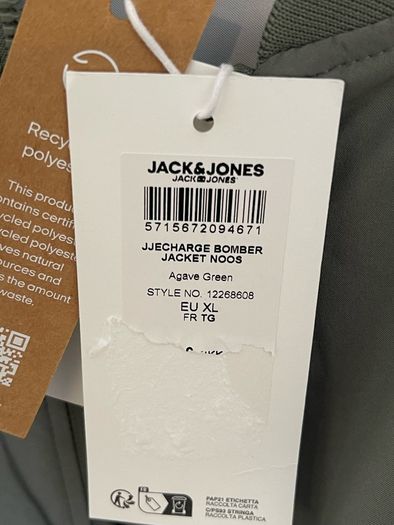 New Jack&Jones mens bomber jacket size XL