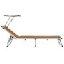 Folding Sun Loungers with Roof 2 pcs Aluminium&Textilene Brown Image 9