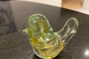 Vintage coloured Glass bird paperweight