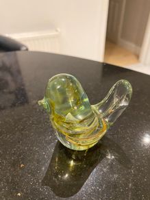 Vintage coloured Glass bird paperweight