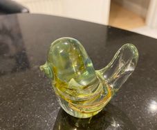Vintage coloured Glass bird paperweight