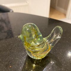 Vintage coloured Glass bird paperweight