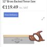 Brass Backed tenon saws 12 inch Image 4