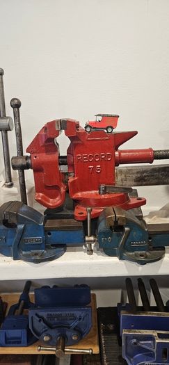 anvil on timber stand