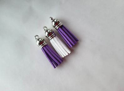Faux leather tassel for making jewelry and other crafts 3pcs NEW