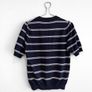 Pre Owned Savida Navy & White Striped Short Sleeve Fine Knit Top Image 2