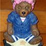 Vintage Wright Studios Cast Iron Teddy Doorstop Image 7