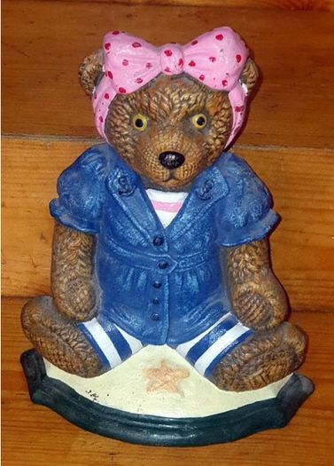 Vintage Wright Studios Cast Iron Teddy Doorstop