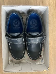 Kids Navy Leather Shoes