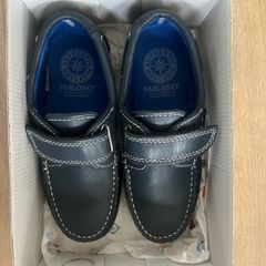 Kids Navy Leather Shoes