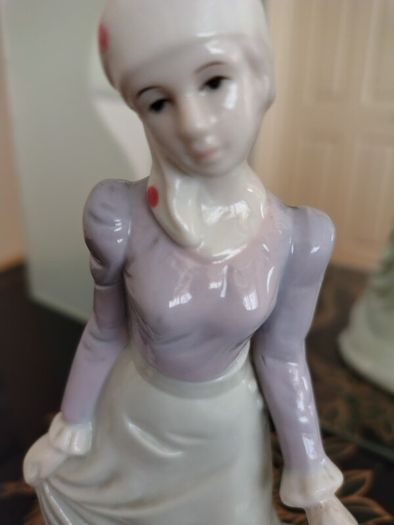 Vintage Figurine of Girl Walking Dog