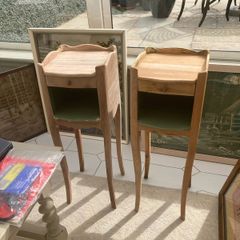 Pair of French antique bedside lockers